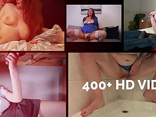 british brunette seduces tinder date in lingerie stockings foreplay