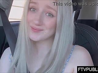 New Blonde Pornstar Flashes Nude in Public Outdoors!