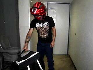 Shemale in miniskirt takes anal from uber eats delivery guy