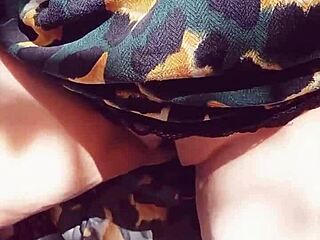 mature wife flashes huge cameltoe shaved pussy outdoor