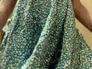 caught fingering in cute dress try-on!