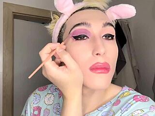 Sissy Boy Takes Merciless Bareback Anal from Mature Shemale