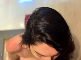 shower blowjob leads to milf's intense real orgasm explosion