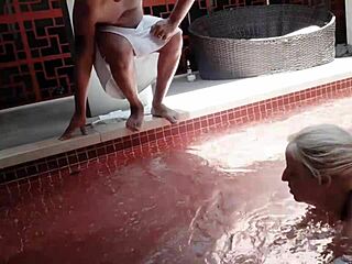 Fucking hot latina milf bareback in the pool