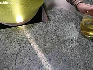 Kiwi Milf Sub Laps Wine from Pierced Pussy After Master's Messy Spill