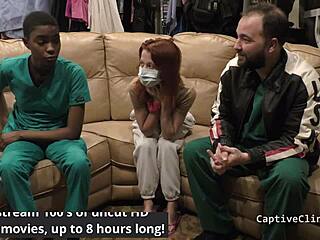 jewel plays dominant nurse humiliating patient with shaved pussy spanking in hospital pov backstage