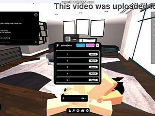 Horny prostitute rides monster cock in Roblox condo