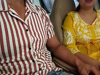 public car flash turns into risky boob tease and dirty fingering