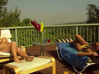 Small-Tits Lesbian Heats Up During Friend's Outdoor Massage