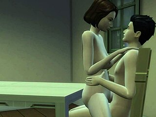 mommy bent over desk for intense pussy pounding