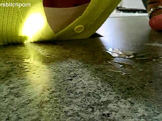 Kiwi Milf Sub Laps Wine from Pierced Pussy After Master's Messy Spill