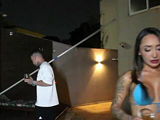 pool boy rams cock deep into horny boss lady's wet pussy