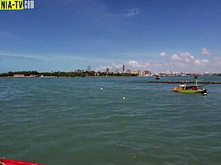 brazilian lesbians wander nude through paradise spots adventurously