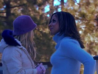 brunette milf eve lawrence GETS fucked hard on snow