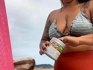 beach pussy swollen and dripping wet!