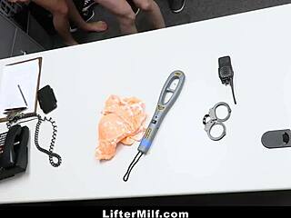 strict milf officer punishes teen 18+ shoplifter with coworker