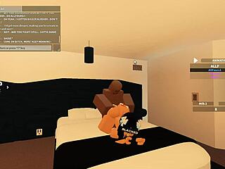 135 Roblox Blacked Whore Bent Over for BBC Deepthroat Anal Ride