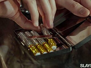 curvy blonde ashley uses dildo on ophelia fae