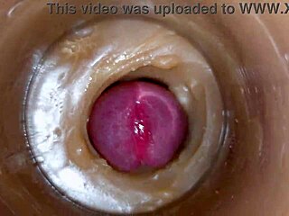 Huge cum explosion floods pussy toy in creamy asmr close-up blast!