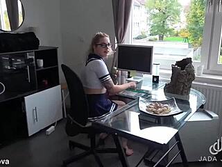 Tutor creampies skinny teen instead of studying lessons