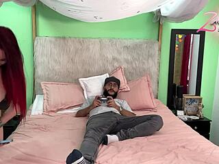 Swinger couple pays me bareback creampie pounding both holes wildly