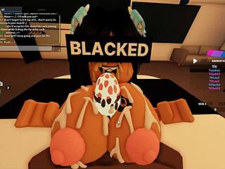 135 Roblox Blacked Whore Bent Over for BBC Deepthroat Anal Ride