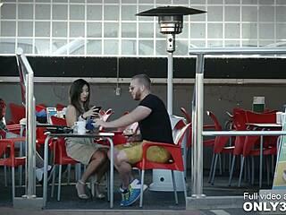 frida sante flirts hard then gets rooftop fucked deep in her ass