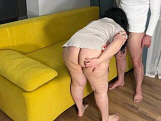 milf awaits but gets hard couch anal