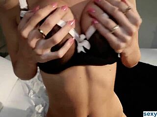 damn this babe rubs her perfect pussy