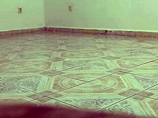 chubby latina neighbor cleans her new apartment thoroughly