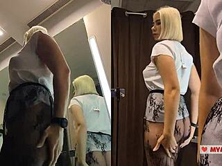 oh god, spying on her huge tits in see-through clothes feels so naughty