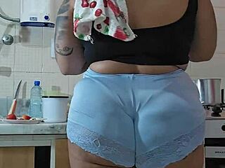 hubby called huge ass bbw home for flashing fun