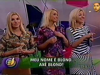 brazilian blonde's clothes ripped in wild striptease frenzy