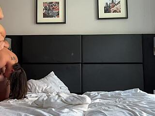 Girlfriend caught cheating endures double penetration from lover