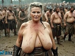 vintage curvy milf shows off saggy tits tease