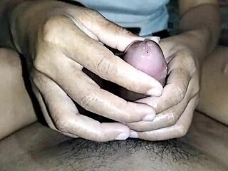 my friend's wife gives expert handjob to completion