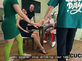 Cuck4k wife takes 2 cocks mouth blowjob double penetration party