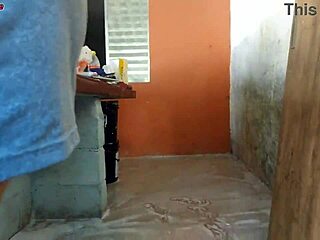 hot petite maid grabs cock slips it in around the house