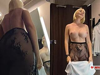 oh god, spying on her huge tits in see-through clothes feels so naughty