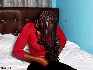 naija casting babe fingers her ebony pussy hard on cam