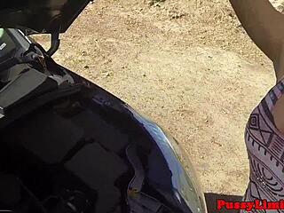 leashed slut bent over doggystyle rough pounded in garage fantasy 😈🍑🔥 full aggressive ride!