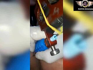 celebrity tattoo artist inks model Alexia Duucan TS asshole in hottest shemale tattoo moments