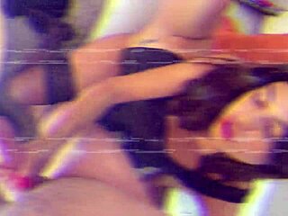 hottest brunette babe teases small cock with intensive handjob