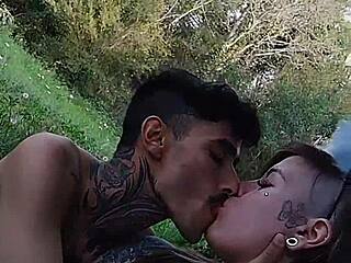 teasing hubby by fucking stranger raw in the forest outdoors