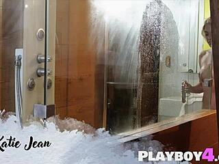 Oops, my sexy black lingerie rips off hot blonde body!