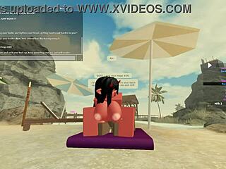 roblox babe shakes ass riding big black cock in wet deepthroat action