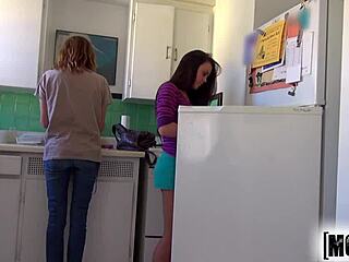 Roommate Screams Loud in Petite Pussy Pounding!