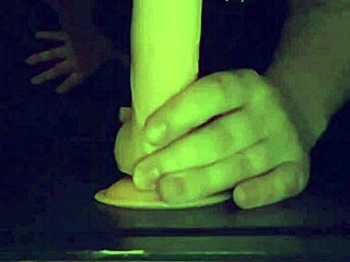 Slut Worships Monster Cock Dildo With Her Mouth