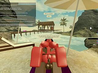 roblox babe shakes ass riding big black cock in wet deepthroat action