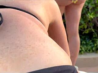 staycation heats up with milf and her best friend by the pool